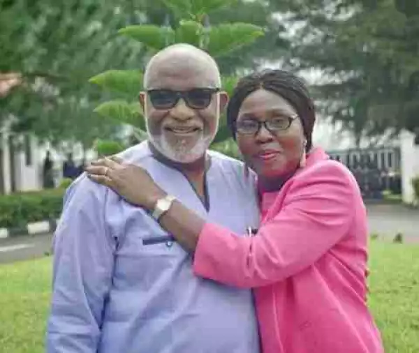 Check Out These Loved Up Photos Of Ondo Governor, Akeredolu & His Wife, Betty